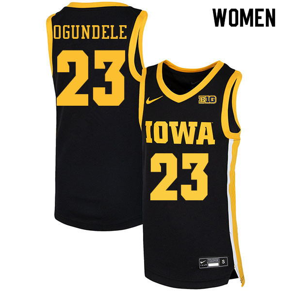 Women #23 Josh Ogundele Iowa Hawkeyes College Basketball Jerseys Sale-Black